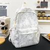 Schoolbag, Korean-style INS new high-value solid color bamboo print backpack, lightweight large-capacity backpack for middle school students