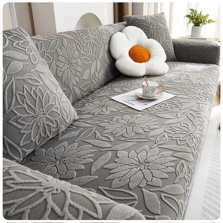 

New Jacquard Velvet Elastic Sofa Cover All-season Universal Cat Scratch and Dust-proof Sofa Cover 1 people 90-140cm темно-серого
