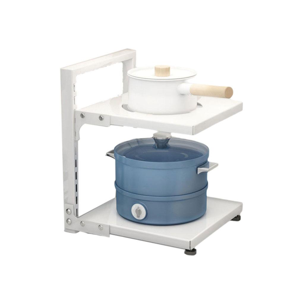 Adjustable Cabinet Layered Pot Rack Carbon Steel Pot Storage Rack Sink Storage Organizer  for Home