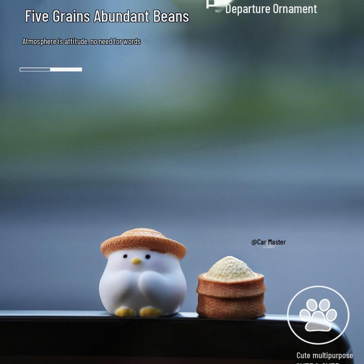 Abundant Harvest & Beckoning Rice Chick | Cute Mini Car Ornament & Pendant - Ideal New Car Gift Grain Abundance Chick (includes nano gel)