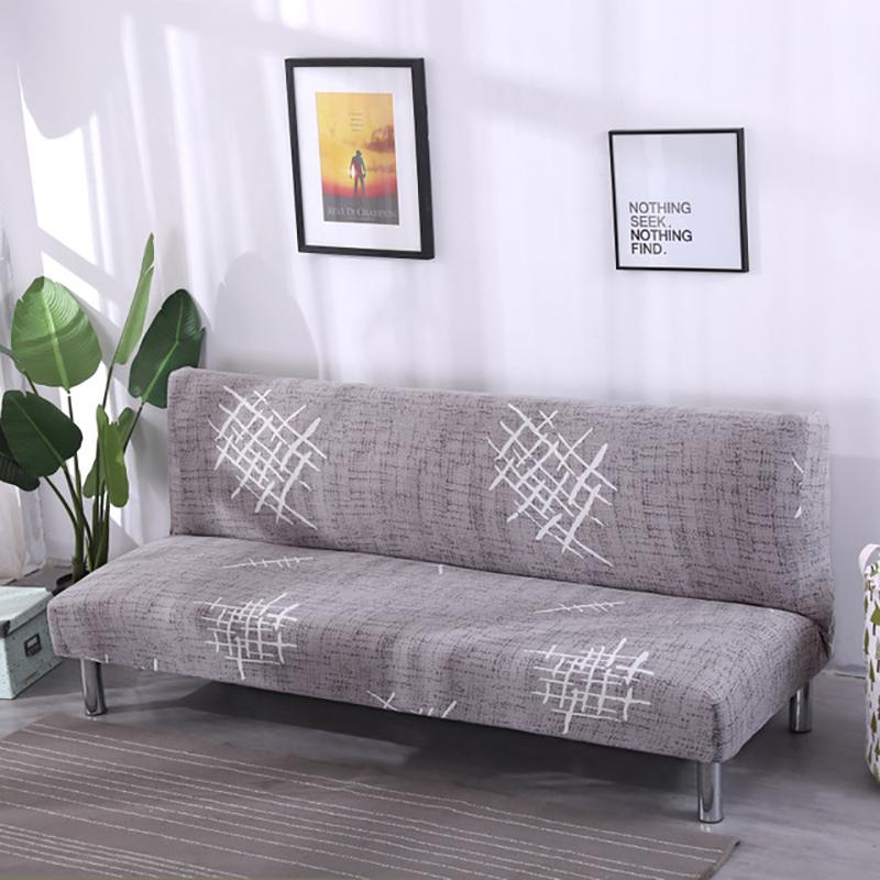 Meijuner Printed Sofa Bed Cover Universal Size Armless Sofa Bed Covers Tight Wrap Slip-resistant Elastic Stretch Slipcovers