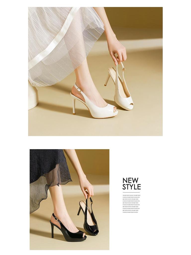 Stiletto Platform Peep-toe Backless Sandals 2025 - Women's Summer High-Heels