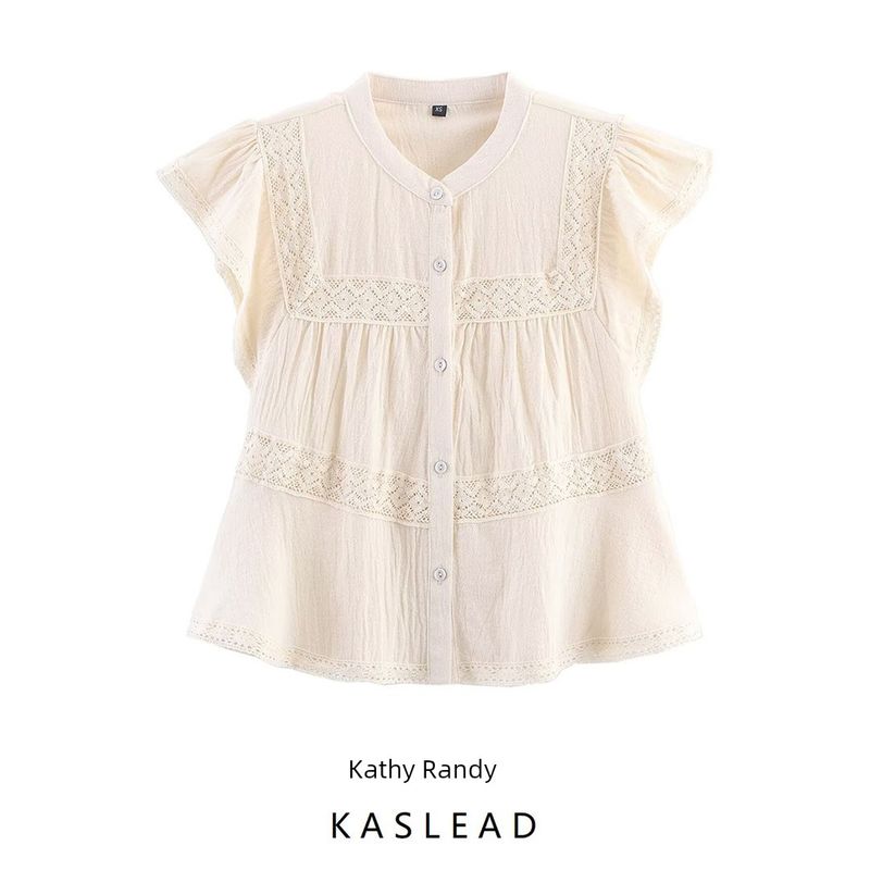 Kaslead New Women clothes Western Style Straight Lace Crocheted Holiday Style Top 3666107