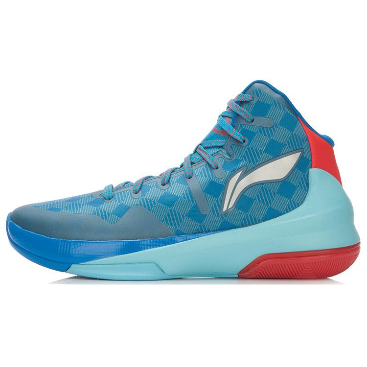 

new LINING Speed 3 Basketball Shoes Unisex High Top Blue/Red 43.5