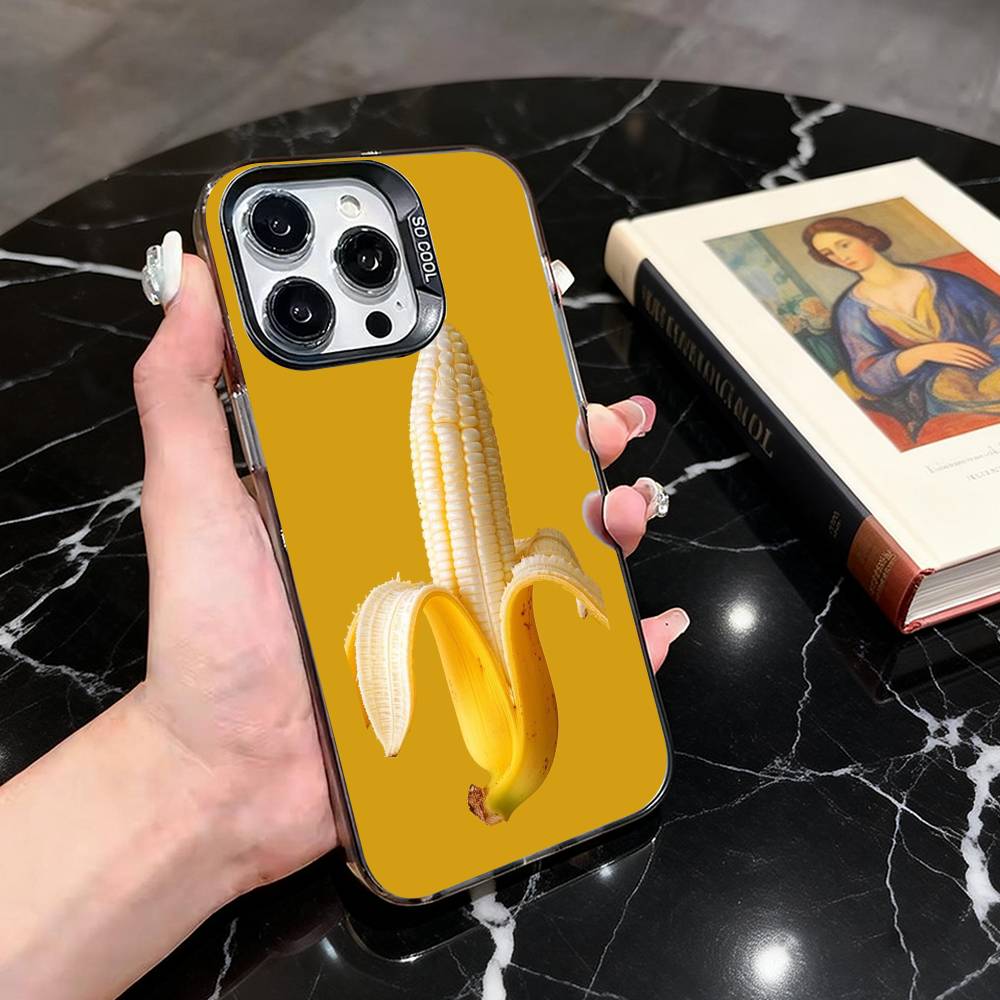 

Creative Fruit Vegetable Art Phone Case For iPhone 17,16,15,14,13,12,11 Plus,Pro Max,XS,Colorful Silver Phone case Funda Cover iPhone12PRO