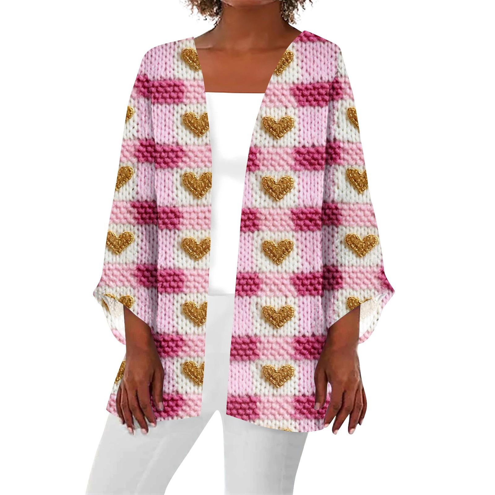 

Женская повседневная модная принтованная легкая куртка средней длины кардиган XXL киноварь