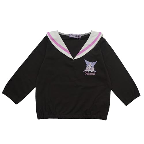 

Sanrio Футболка с длинным рукавом Kuromi Sailor Collar для девочек, цвет уголь
