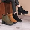 Fashion 2024 Women Designer Elegant Platform Round Toe Zipper Ankle Boots Women Autumn Winter Comfy Platform Short Boots Shoes for Women