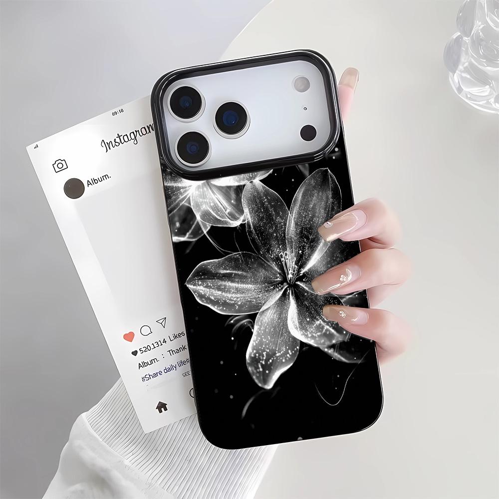 Luxury Case For Iphone 16 Pro Max SGlowing Flowers Phone Case For IPhone 16 Plus 15 14 13 12 11 17 Air Soft Black Back Cover