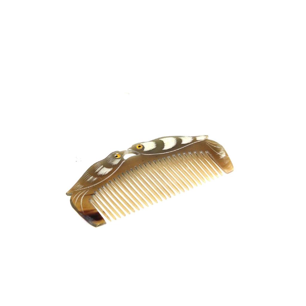Natural Bone Comb Beef Horn Hair Comb, Genuine Handmade Peacock Model Kt -113 - 18 Cm