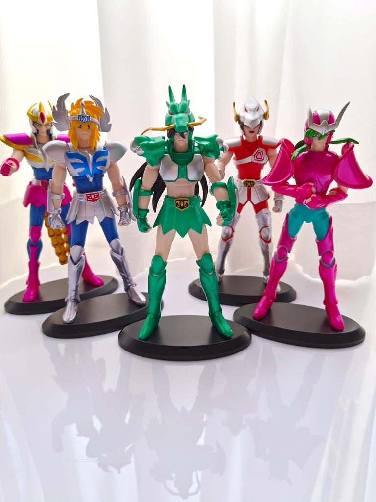 1Set/5Pcs 19cm Anime Dark Saint Seiya Figure Phoenix Ikki Hyoga Seiya Shiryu Action Figures Box Figure Collection Decoration Toy