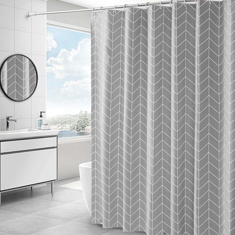 Waterproof Shower Curtains For Bathroom Home Decor Polyester Fabric Shower Curtains Geometric Pattern Multi-Size Shower Curtains