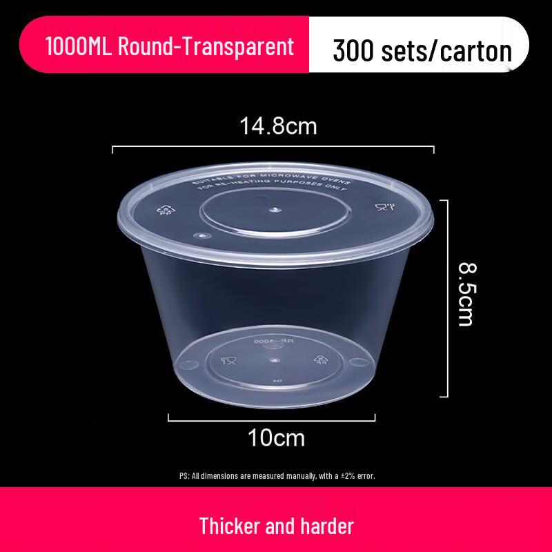 COFLYEE Disposable Clear Takeaway Bowls with Lids