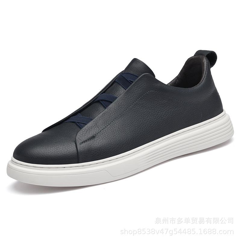 Men's and Women's Same Classic Leather Board Shoes, Light Soft Sole and Comfortable First Layer Cowhide Little White Shoes, Versatile Fashion Ca