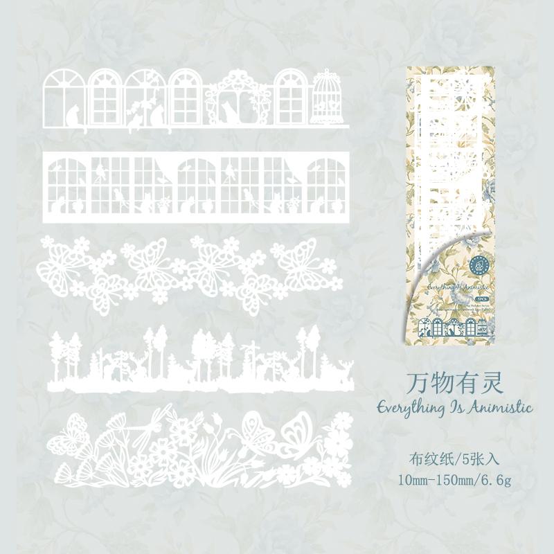 5Pcs/Bag Vintage Hollow Lace paper Aesthetic Decorative Junk Journal DIY Scrapbooking Creative Stationery Decor Paper Set