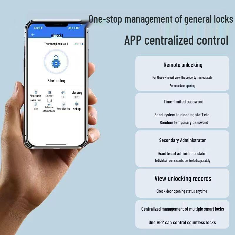 Homestay Smart Fingerprint Lock: Universal Remote Password Lock for Apartments, Hotels, and Homes – Ideal for Wooden and Security Doors