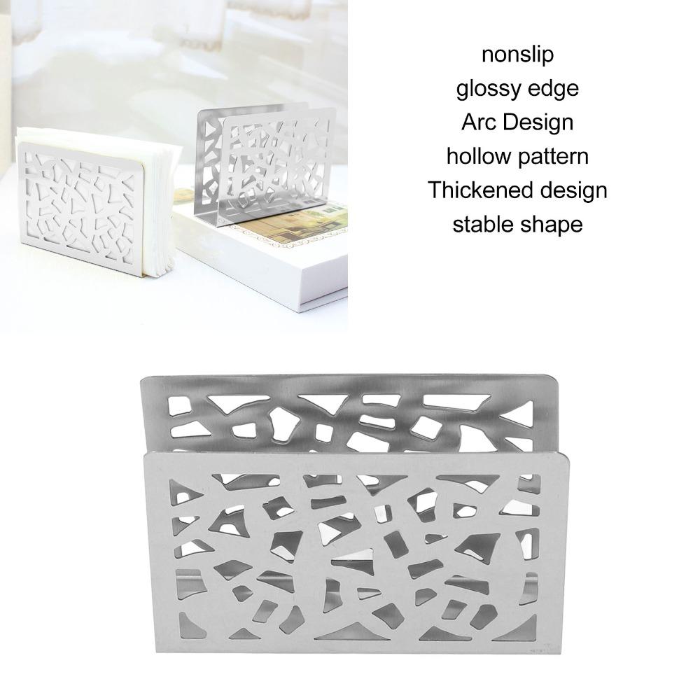 Hollow Out Metal Napkin Holder Glossy Edge Stainless Steel Napkin Holder  Kitchen Countertop