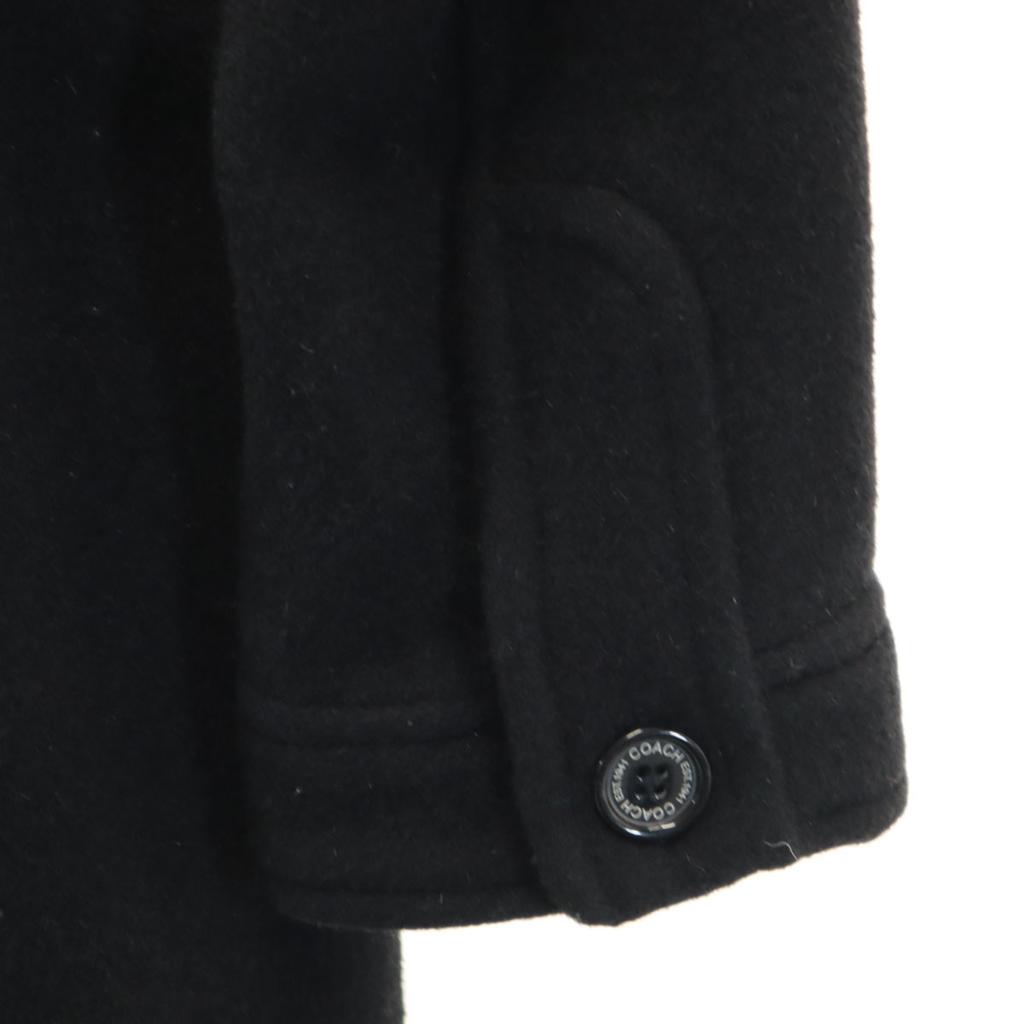 Coach Melton Edelstahl Kragenmantel XS schwarz Damen Gebraucht