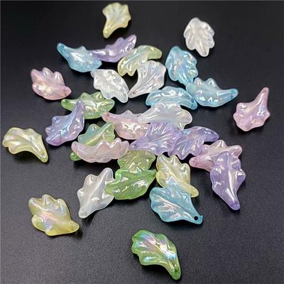 Heimpartyzubehör Zubehör Acryl Imitationsglasur 10 Stück DIY Armbandperlen Anhänger Kreative Blätter Schmuckherstellung UV-beschichtete Farbe