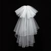 Bridal Veil Bride Mantilla Oversized Bowknot Double Layer Veil Elaborate Hair Accessory for Parties Proms Masquerade