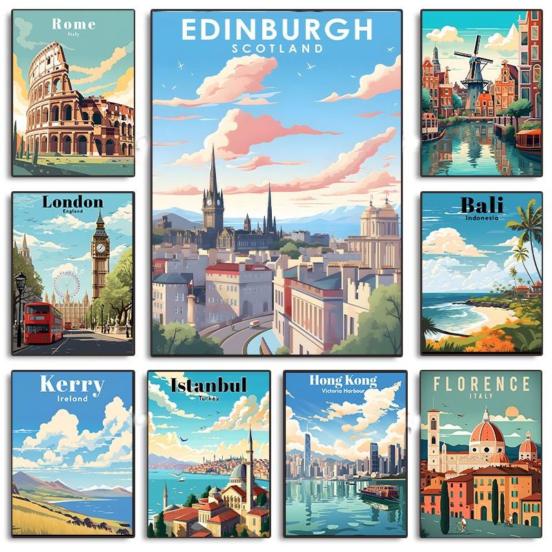 

Керри Ванкувер Париж Санторини Кауаи Амстердам Бали Постер для путешествий Холст Живопись Принты Настенное искусство Картина для декора гостиной 21cm×30cm NoFrame