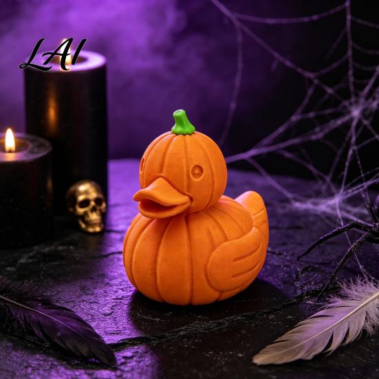 Kleine ästhetische Heimdekoration Halloween Kürbis Ente Figur 3D Gedruckt Niedlich Herbst Herbst Schreibtischornamente Statue Thanksgiving Ornament Garten