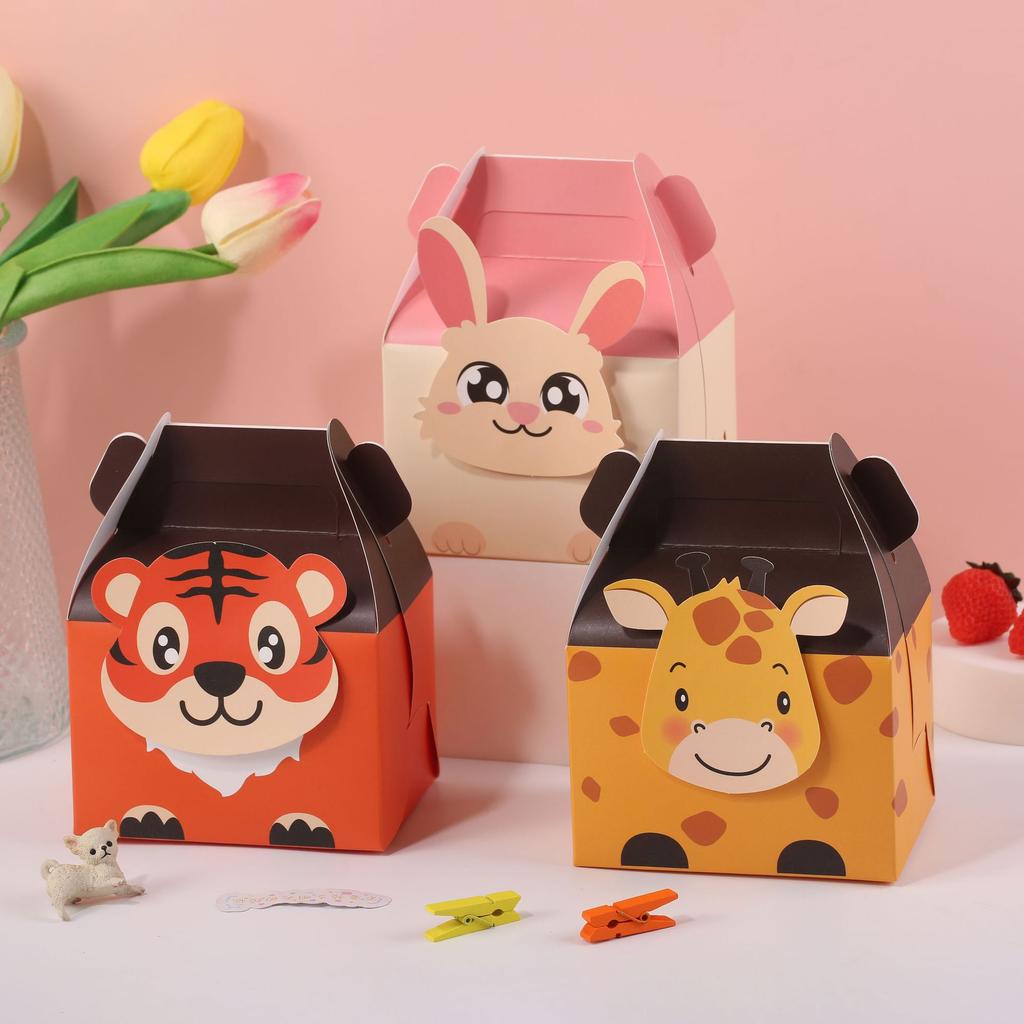 10 Pack Animal Shaped Gift Boxes, Multicolor, 11.5x8.5x15cm, Party Favor Gift Bags