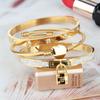 High-quality Gold-plated Jewelry Gift Diamond Hanging Small Lock Heart-shaped Accessories Stainless Steel Bracelet Women