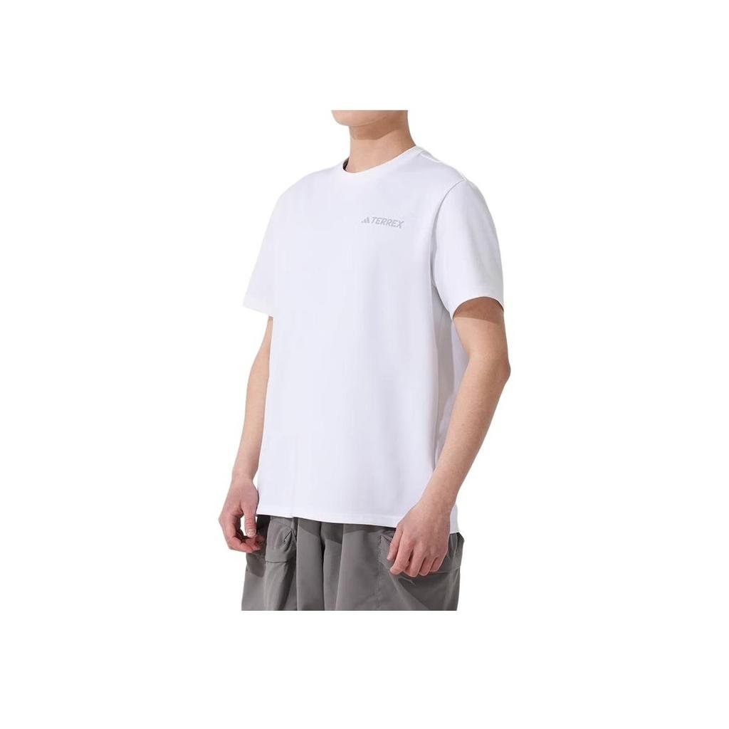 Adidas Terrex Sports Casual Round Neck Short Sleeve T-Shirt Men Tops White JI8306