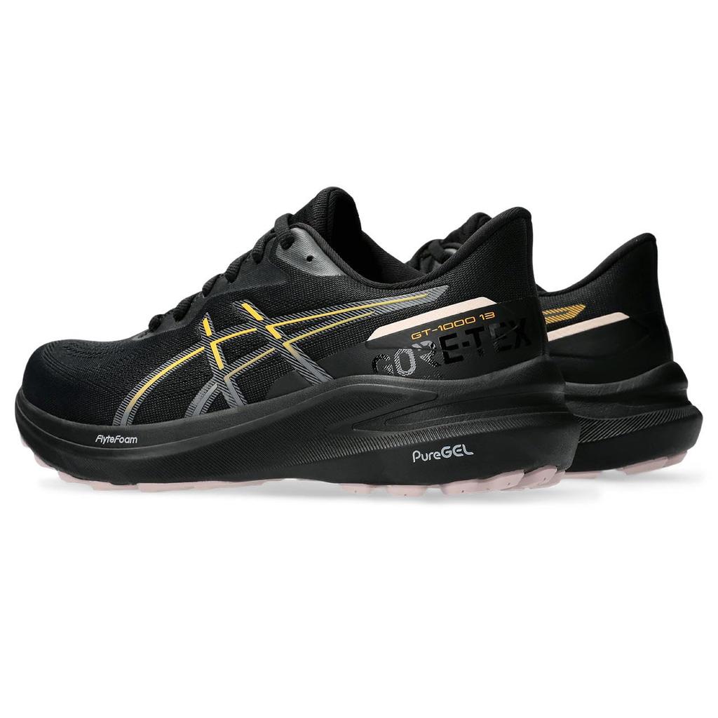 ASICS 13 Running Size GT-1000 Gore-Tex Shoes, Women's, Black/Stadium Orange, 24.5 (1012B661)
