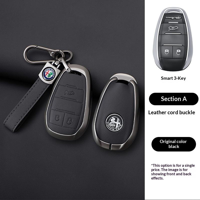 Car Remote Key Case Cover Shell Protector Keyless For Alfa Romeo Giulia 2015 +Stelvio 2016+ Spider Etcetera Car Key Bag Keychain wnp522