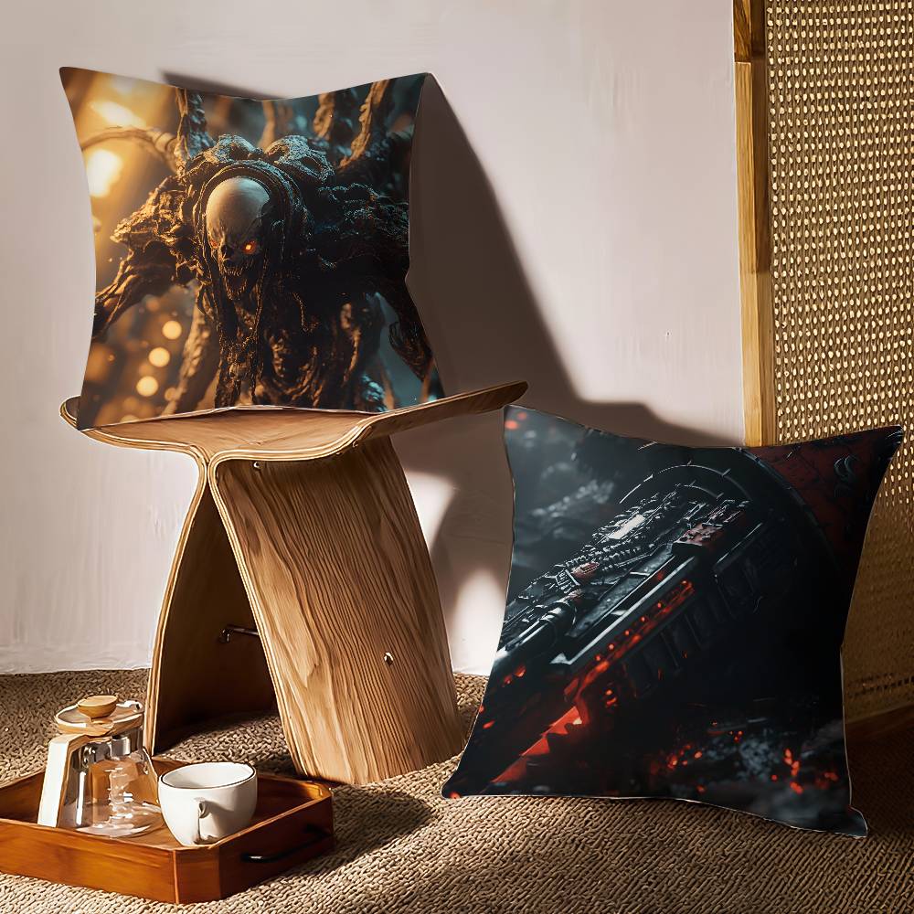 Space Soldier Marines W-Warhammer 40K-MT Pillow Case Printing Pillowcase Living Room Sofa Cushion Cover Bedroom Room Decor