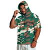 Men's Short Sleeve Hoodie Casual Retro Lightweight Camouflage Print
