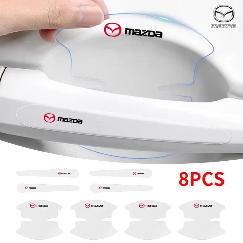 Dla Mazda 8 szt. Przezroczyste Naklejki Ochronne na Kształtki Uchwytów Drzwi Samochodowych Folia Ochronna Dla Mazda MX-5 2 5 3 6 CX-8 CX-3 BK CX-5 CX30