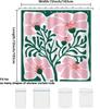 Retro Funky Matisse Shower Curtain, Abstract Floral Leaf Green Pink Boho Art, Waterproof Fabric