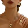 Ensemble collier et boucles d'oreilles élégant en anneau torsadé - Polyvalent pour un usage quotidien
