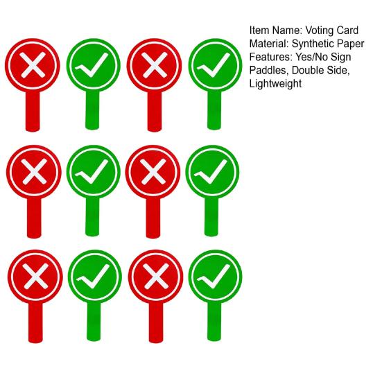 6PCS Yes/No Sign Paddles with Handle Comfortable Grip Voting Card Red Green Symbols Double-Sided Cards for Game Answering