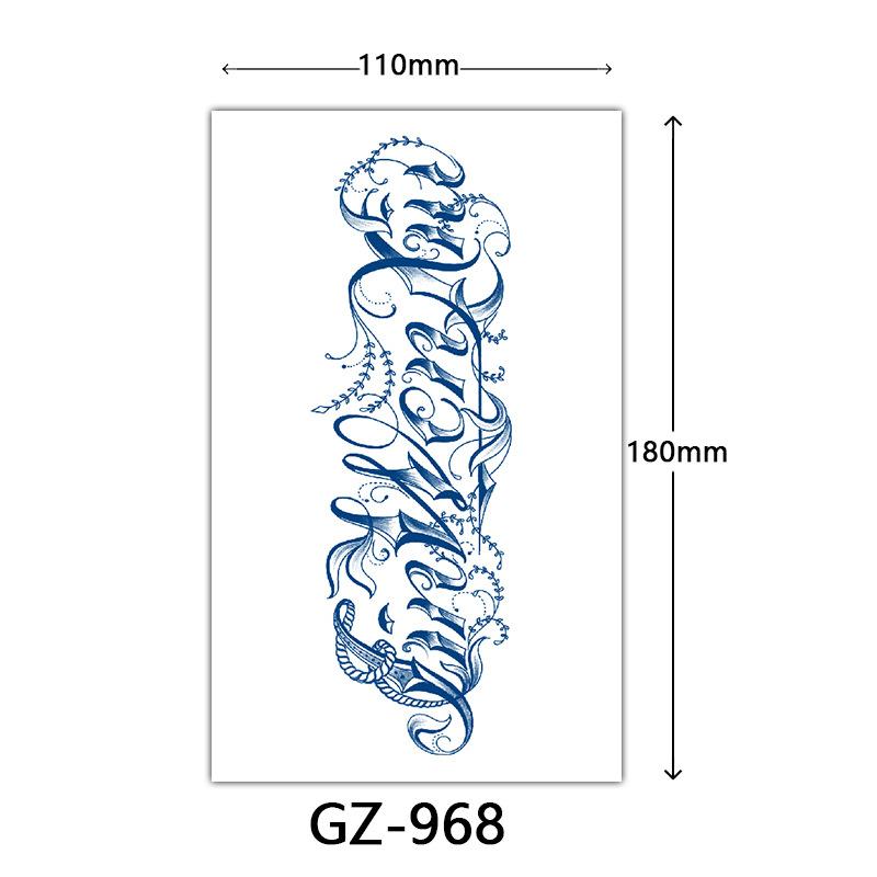 Juice Tattoo Stickers, Herbal Tattoo Stickers, Semi-Permanent English Letter Tattoo Stickers Tattoo