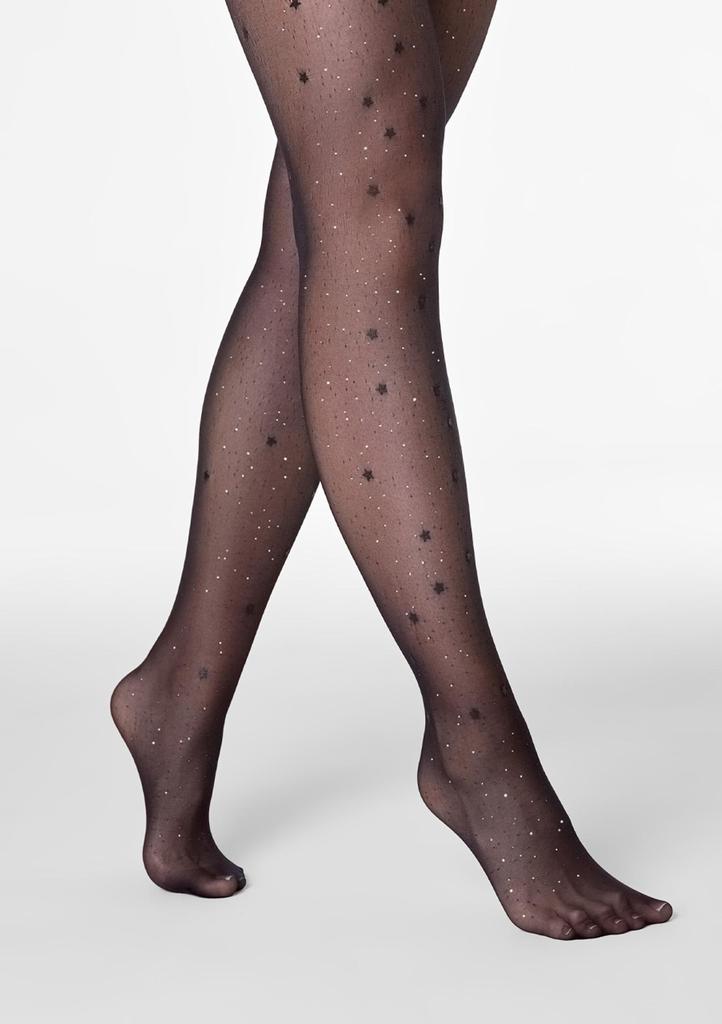 Rajstopy damskie transparentne z brokatem i gwiazdkami Allure F04 Marilyn