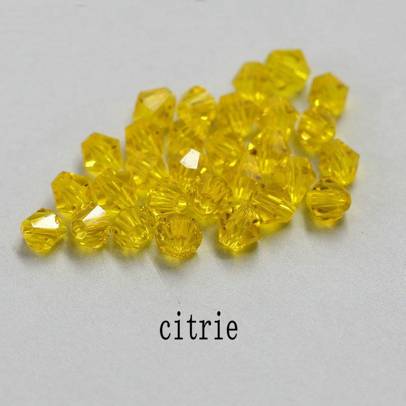 4mm 100pcs Shiny Crystal Beads Bicone Beads Glass Beads Loose Spacer Beads for Bracelet DIY Jewelry Making 200pcs