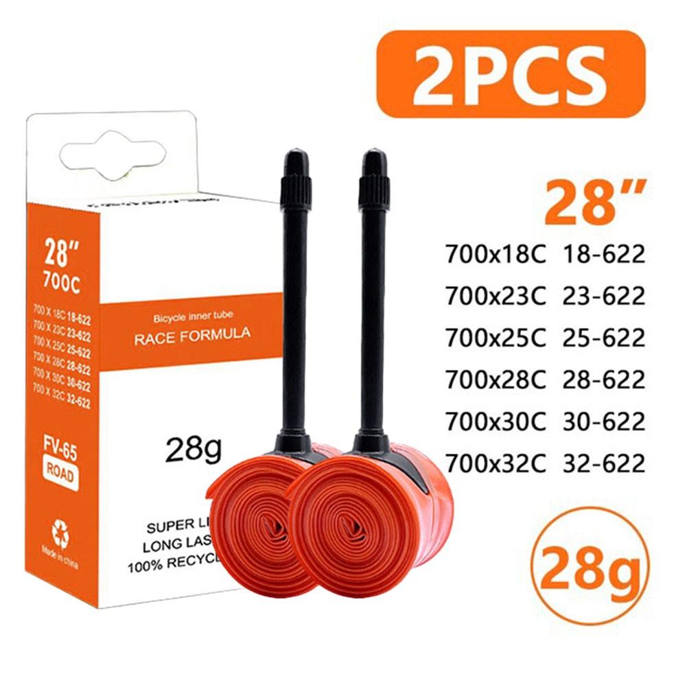 

Сверхлегкая велосипедная камера 700 18 32C шоссейный горный велосипед покрышка TPU 700c 65 мм 2PCS оранжевый