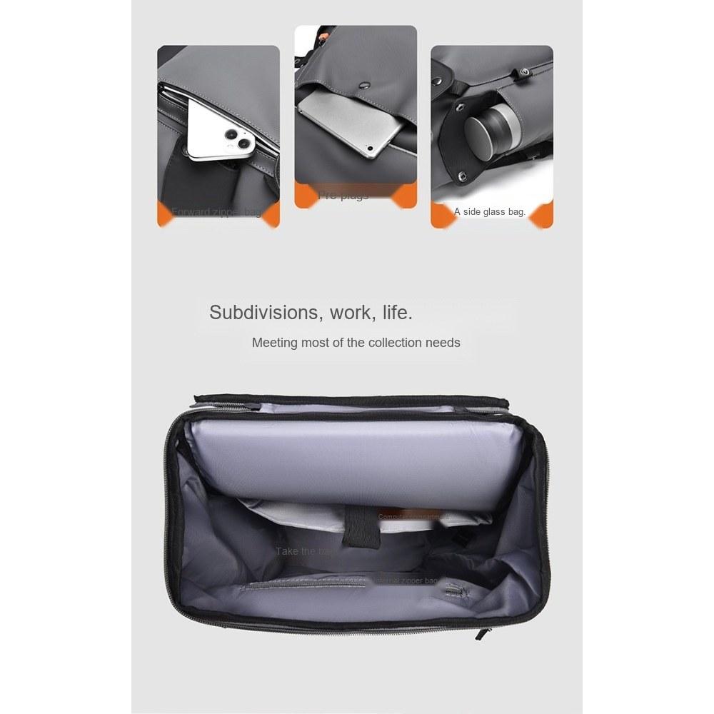 Men Large Capacity Flap PU Backpack with Multiple Pockets for Daily Commute and Travel