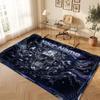 Skull Gothic Theme Crystal Velvet Floor Rug Personalized Custom Name Text Warm Carpet Home Decoration