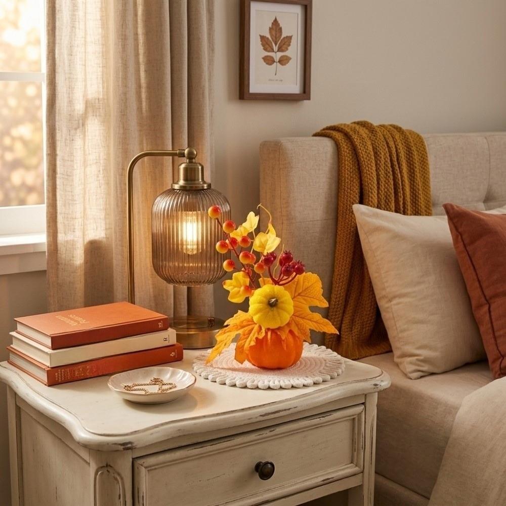 Bonsai Style Halloween Table Ornaments DIY Pumpkin Sunflower Figure Halloween