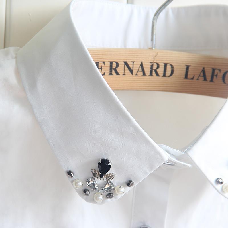 Fashion Fake Collar Shirt Shirt Collar Rhinestone Pearl Fake Collar Vintage Diamond Half Collar