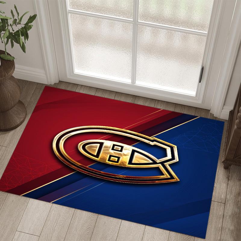 Montreal Canadiens Design Crystal Velvet Carpet Cozy Non?Slip Printed Rug For Bedroom Living Room Entrance