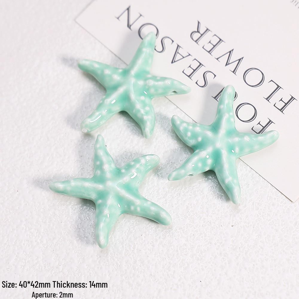 Hand-Painted Ocean Ceramic Beads: Tropical Fish, Starfish, and Seashell Shapes for DIY Jewelry