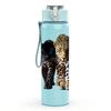 1PC Black Leopard Cat Standing Animal Print 750ml Color Plastic Sports Water Bottle Leakproof Flip Straw Lid Suitable for Sports Office Home Use
