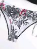 Printed Multicolor Drawstring Backless Swimsuit Beach Gathered Sexy Split Steel Bracket Hard Bag Bikini Set Girl