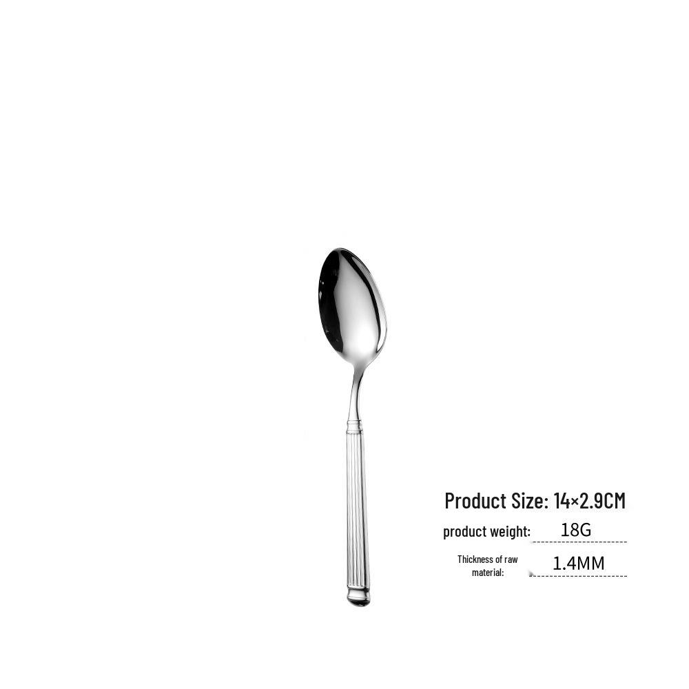 Stainless Steel Roman Column Cutlery Set: Dinner Knife, Fork, Spoon, Steak Knife, Table Spoon, Table Fork for Western Food and Hotel Restaurants.